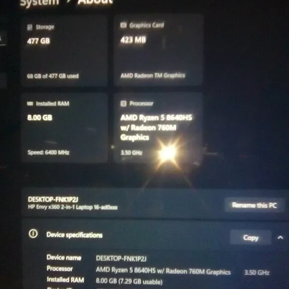 HP envy x360 2-in-1 laptop 16 inch